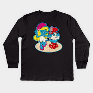 papa smurf and smurfette - vintage Kids Long Sleeve T-Shirt
